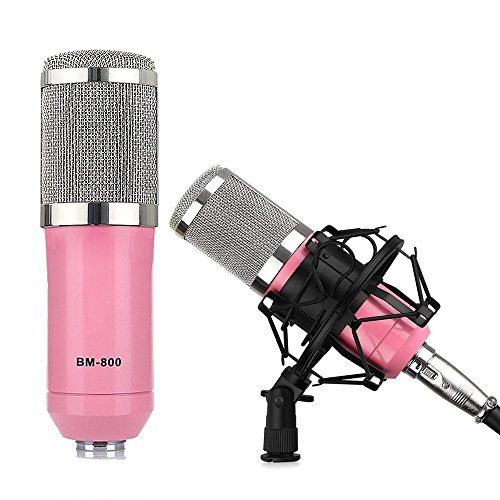Everesta BM-800 Kondensatormikrofon + Mikrofon-Stoßhalterung, ideal für Rundfunkstudio, Voice-Over-Soundstudio, Aufnahmen, Rosa Cover
