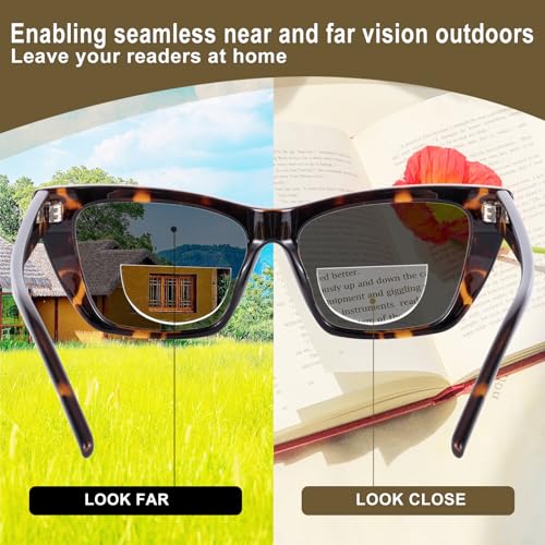 OuShiun 2 Pack Stick on Readers Clear Magnifying Bifocal Lenses Convert All Eyewear into Reading Glasses, Reused, Waterless (+2.0)