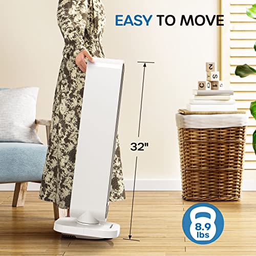 Ecowell Space Heater, Fast Quiet Heating, Electric Tower Heater With Remote, 4 Modes, Overheating And Tip-Over Protection, 70° Oscillating Ceramic Heater, Eht100, Black And White, 11.8 * 8.6 * 32 " #TOP4