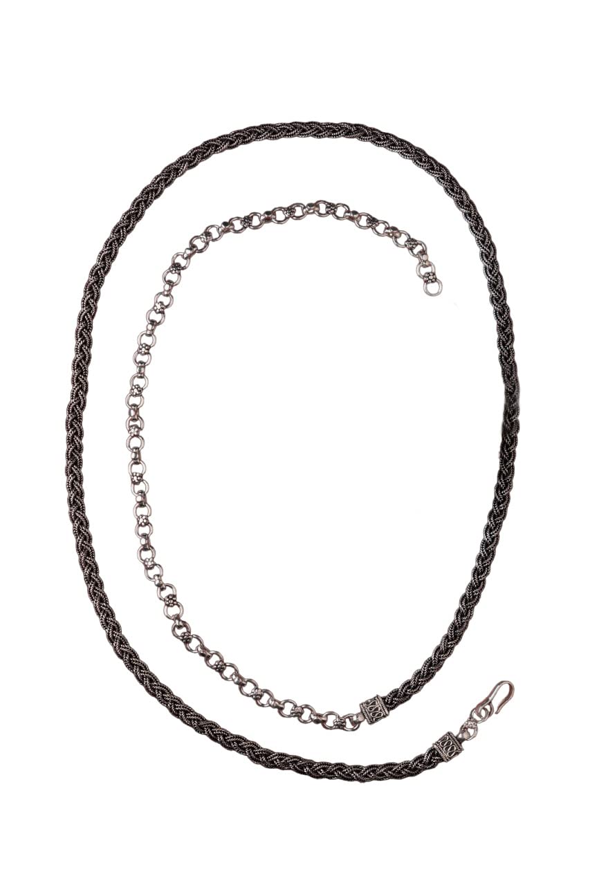 Shyle 925 Sterling Silver Kamarband/Waist Chain, Adya Intricate Braid Knot Kamarchain, Well Stamped with 92.5, Handcrafted Oxidized Waist Chain, Women Accessories, Body Jewellery (B0BZYZ6B5B) Amazon Price History, Amazon Price Tracker