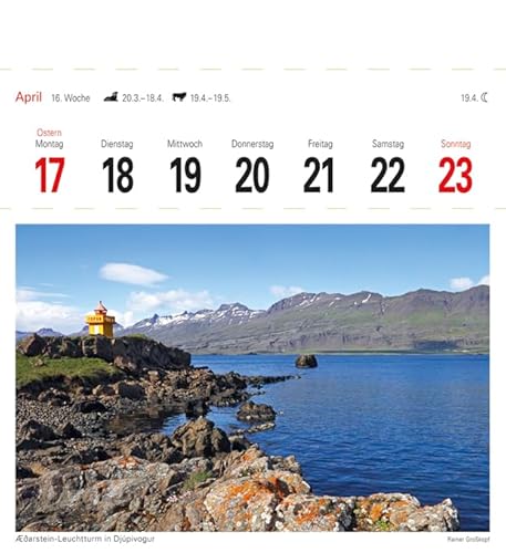 Island 2017: Sehnsuchtskalender, 53 Postkarten