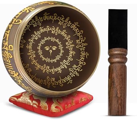 Conjunto de tigelas de canto tibetano - 10 cm, fácil de tocar, au...