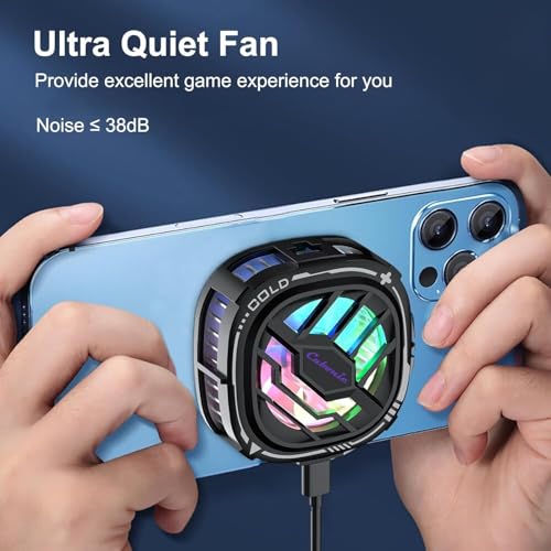 Cubonic X76 Magnetic/Clip Attachment 3 Gear Mobile Cooler, RGB, Quiet Operations Cooling Fan, Semiconductor Technology Mobile Radiator with Larger Cooling Area (Black) Cubonic X76 Magnetic/Clip Attachment 3 Gear Mobile Cooler, RGB, Quiet Operations Cooling Fan, Semiconductor Technology Mobile Radiator with Larger Cooling Area (Black)