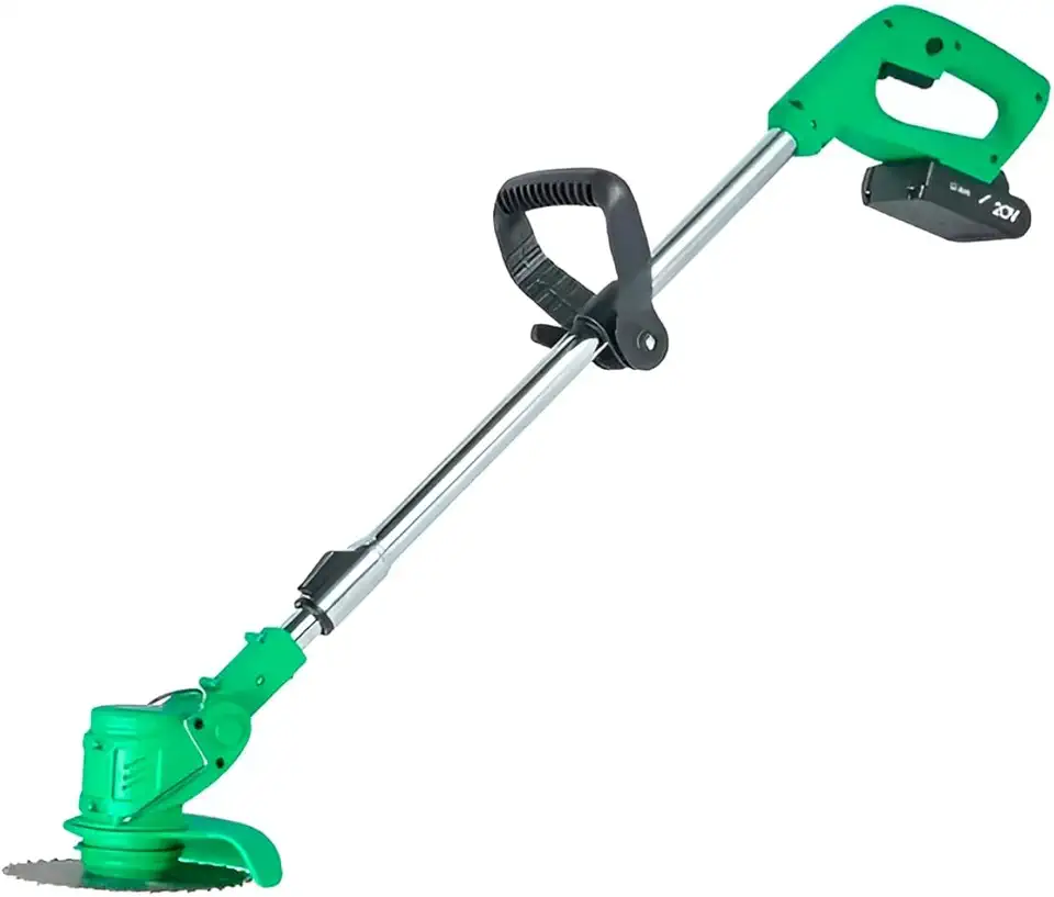 Roçadeira Aparador Cortador de Grama Elétrico Sem Fio Bivolt Portátil Verde 24v 1200w com Bateria