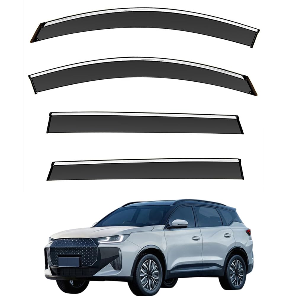 Qoemrhelt Normal 4Pc Set In-Channel Wind Deflectors, For Ebro S700 2024-2026 Window Visors Rain Guards Vent Visors Rain & Sun Protection,Car Accessories