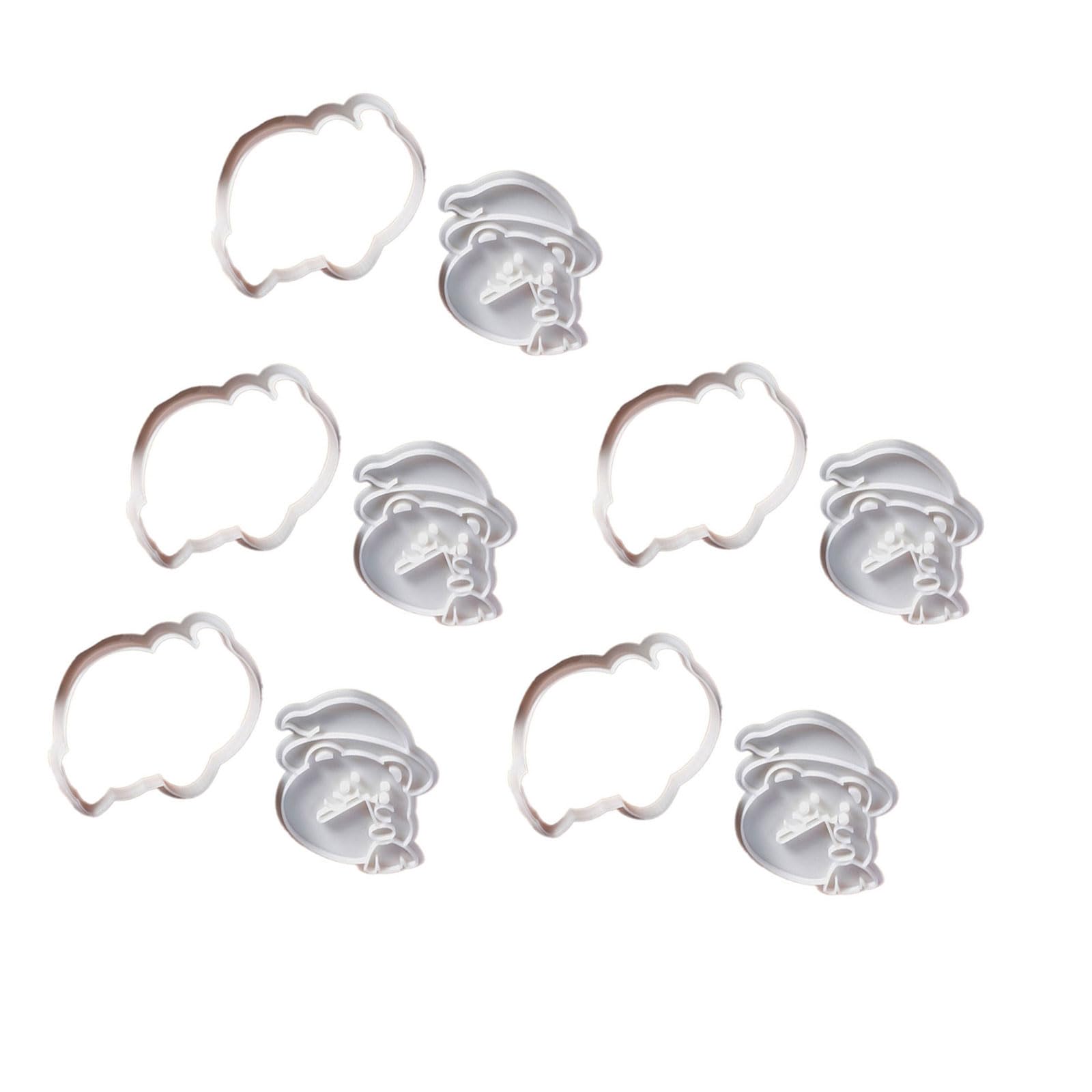 Tsophreniq 5Pcs Cookie Stamp Halloween Bear Biscuits Mold Fondant Biscuits Pastries Cutter Baking Decoration Supplies Cookie Stamp Press for Baking