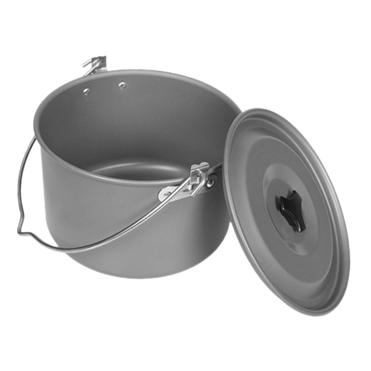 VICASKY Portable Camping Cooking Pot with Lid Lightweight Aluminum Hanging Cookware for Outdoor Cooking for People for Hiking Picnics and Bbqs