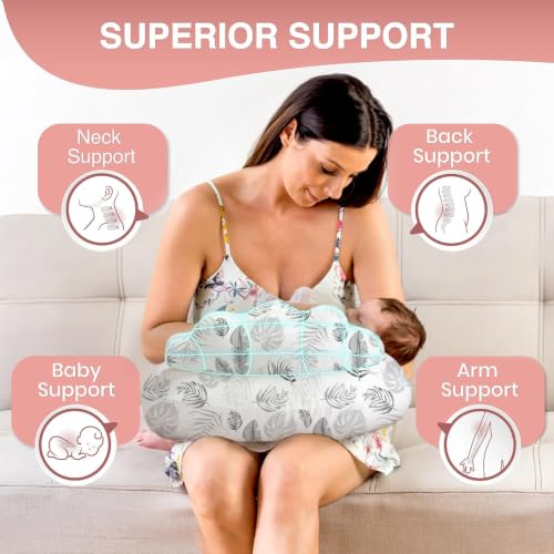 Image of PILLANI Nursing Pillow for Breastfeeding, Breastfeeding Pillows for Mom Support & Baby Comfort, Removable Cotton Cover, w /Adjustable Waist Strap, Newborn Essentials Must Haves, Baby Registry Search