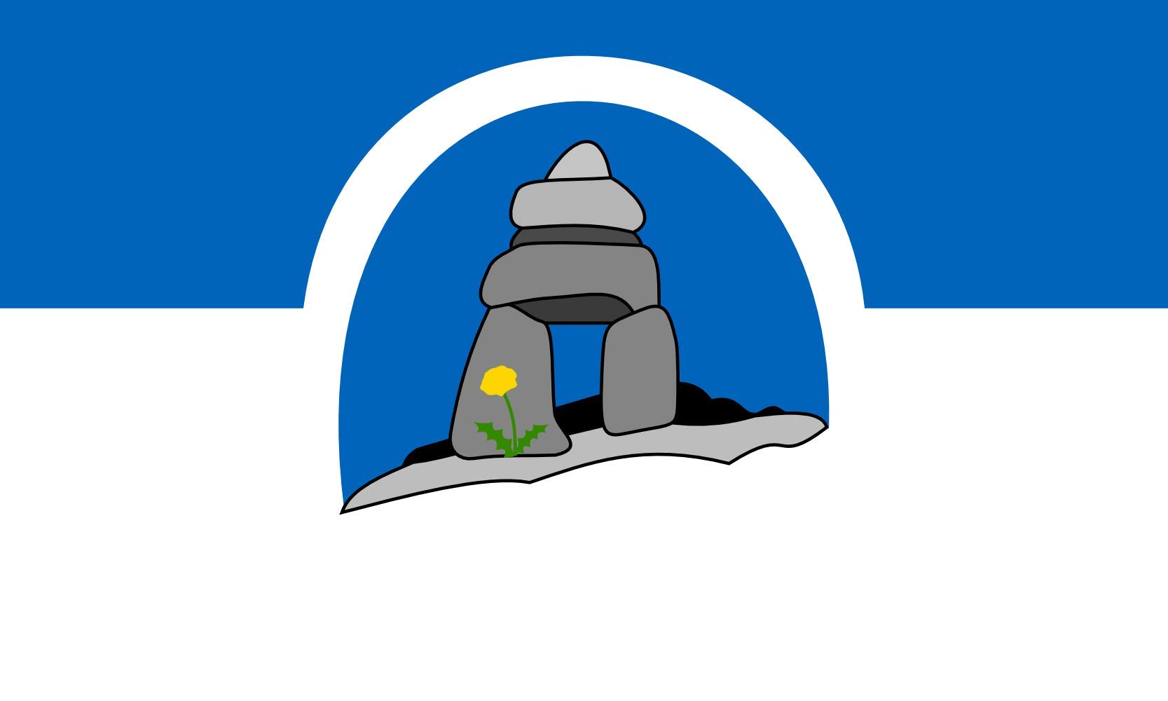 Drapeau Franco-Nunavois de 1.35m² aux finitions haut de gamme et format paysage
