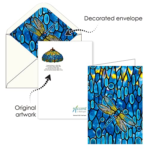 Image of RainCaper Fine Art Keepsake 5x7 Blank Stationery Tiffany Greeting Note Cards With Decorative Envelopes, Gift Boxed Set of 16 | 300 GSM Cardstock (Tiffany Stained Glass)