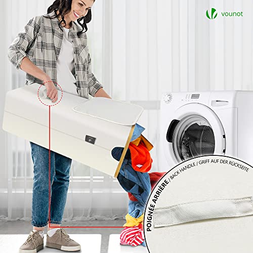 VOUNOT Foldable Laundry Basket 100L with Lid Handles - Image 4