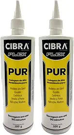 Kit 2 Cola Madeira PUR Alta Resist?ncia Incolor Cibra Flex