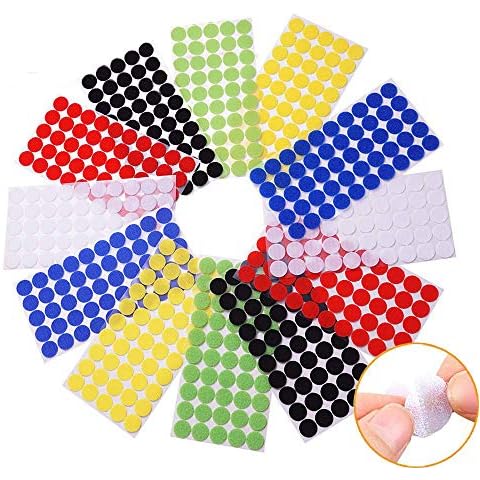 Arlent 150pairs 2cm Diameter Colorful Hook and Loop Self Adhesive Fastener Dots Coins Sticky Back Heavy Duty Circles Best for Home Office Classroom and Crafts 6 Colors Cover