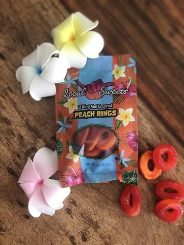 Local Sweets Li Hing Mui Peach Rings, Dulce Hawaiano 5 oz miniatura 3