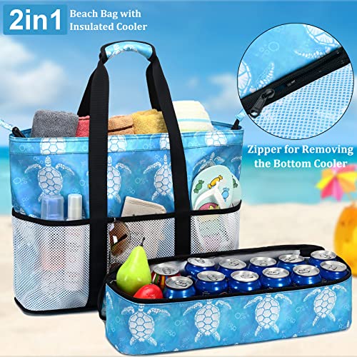 JIANYA Beach Bag Women Waterproof Sandproof Beach Tote Bags with Cooler Top Zipper Large Totes for Pool Travel Daily2