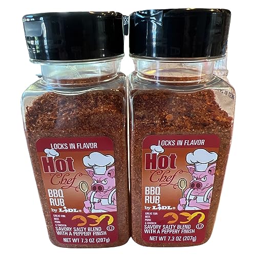 Lidl Grill and BBQ Seasoning Spices - 2pk (Hot Chef BBQ Rub, 2 x 7.3 oz)