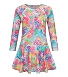 【ADORABLE PATTERN & UNIQUE DESIGN】Our girls one piece swimsuit features the sweetest floral prints and stylish swim dress design with long sleeve, which offers a fabulous and lovely look with our girls swim dresses to your sweeties. 【ALL DAY COMFORT ...