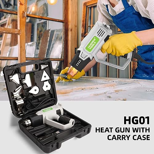 Heat Gun, Huepar Tools 2300W Professional Hot Air Gun 50℃-660℃ with Large Digital LCD Display Industrial Hot Air Gun Kit Variable Temp. Control, with 10 Accessories and Carry Case, Gift for Women, Men 2 Heat Gun, Huepar Tools 2300W Professional Hot Air Gun 50℃-660℃ with Large Digital LCD Display Industrial Hot Air Gun Kit Variable Temp. Control, with 10 Accessories and Carry Case, Gift for Women, Men - Image 2