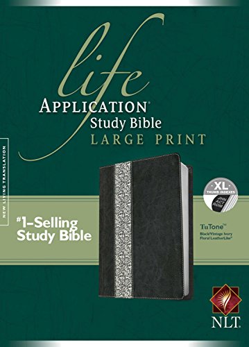 NLT Life Application Study Bible, Second Edition, Large Print, Floral TuTone (Red Letter, LeatherLike, Black/Vintage Ivory Floral, Indexed)
