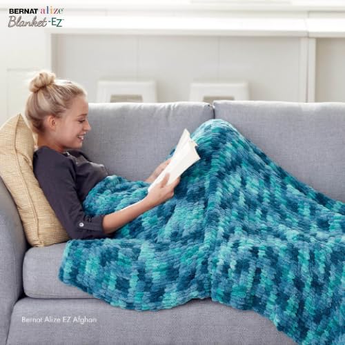 Image of Bernat Alize Blanket-EZ Chunky Yarn for Hand Knitting, Powder Pink 2-Pack | #7 Jumbo Yarn, 100% Polyester, Super Soft Looped Crochet Yarn for Hand Knitting, Beginners & DIY Crafts, 18yds per skein