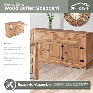 Americanfurnitureclassicscottageserieswoodbuffetsideboardcoronabrown Urban Country Home Decor American furniture classics cottage series wood buffet sideboard corona brown urban country home decor