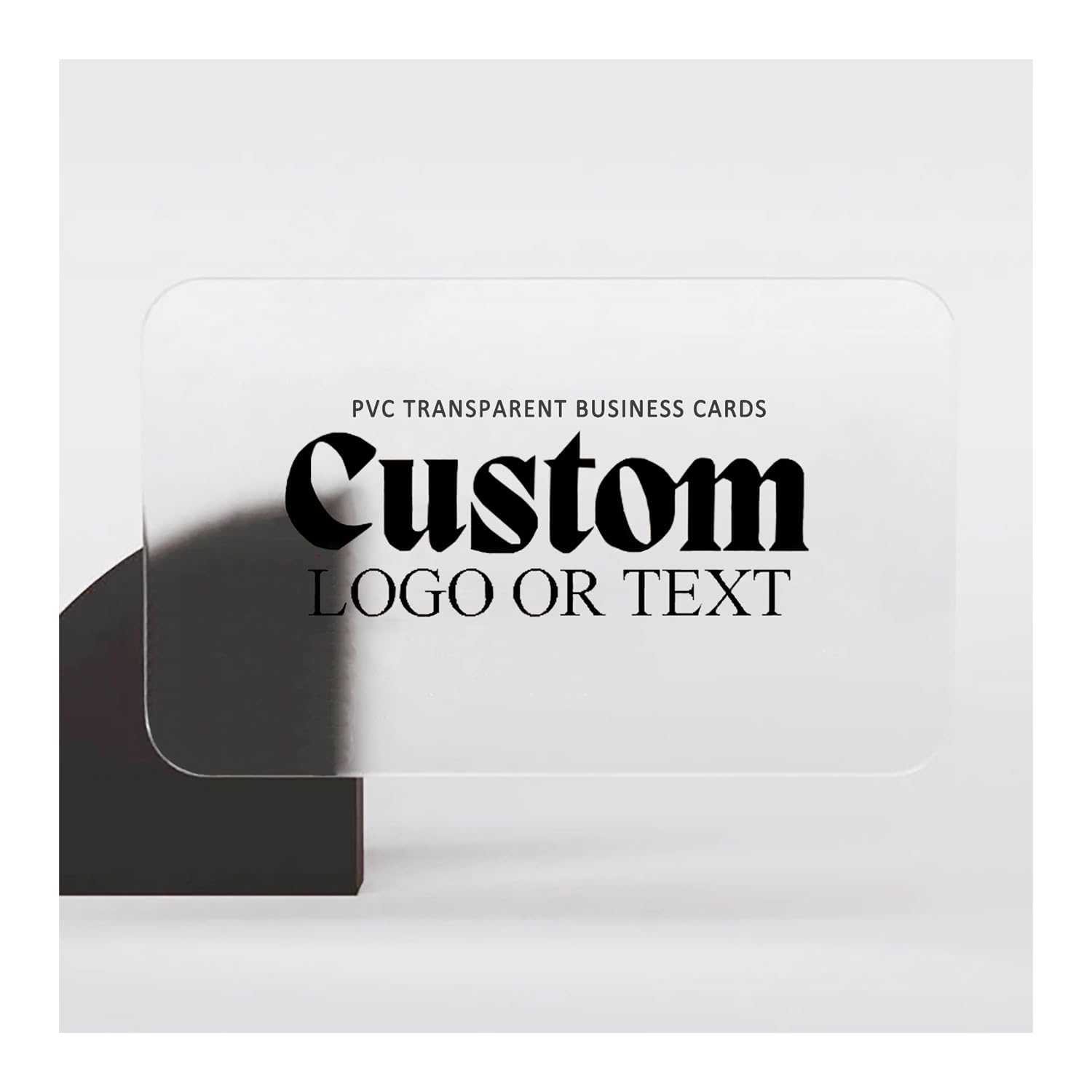 Gicohi Custom Semi-clear Plastic Business Cards, PVC Business Cards with Custom Printing, Waterproof Calling Card with QR Code, Translucent ID Cards