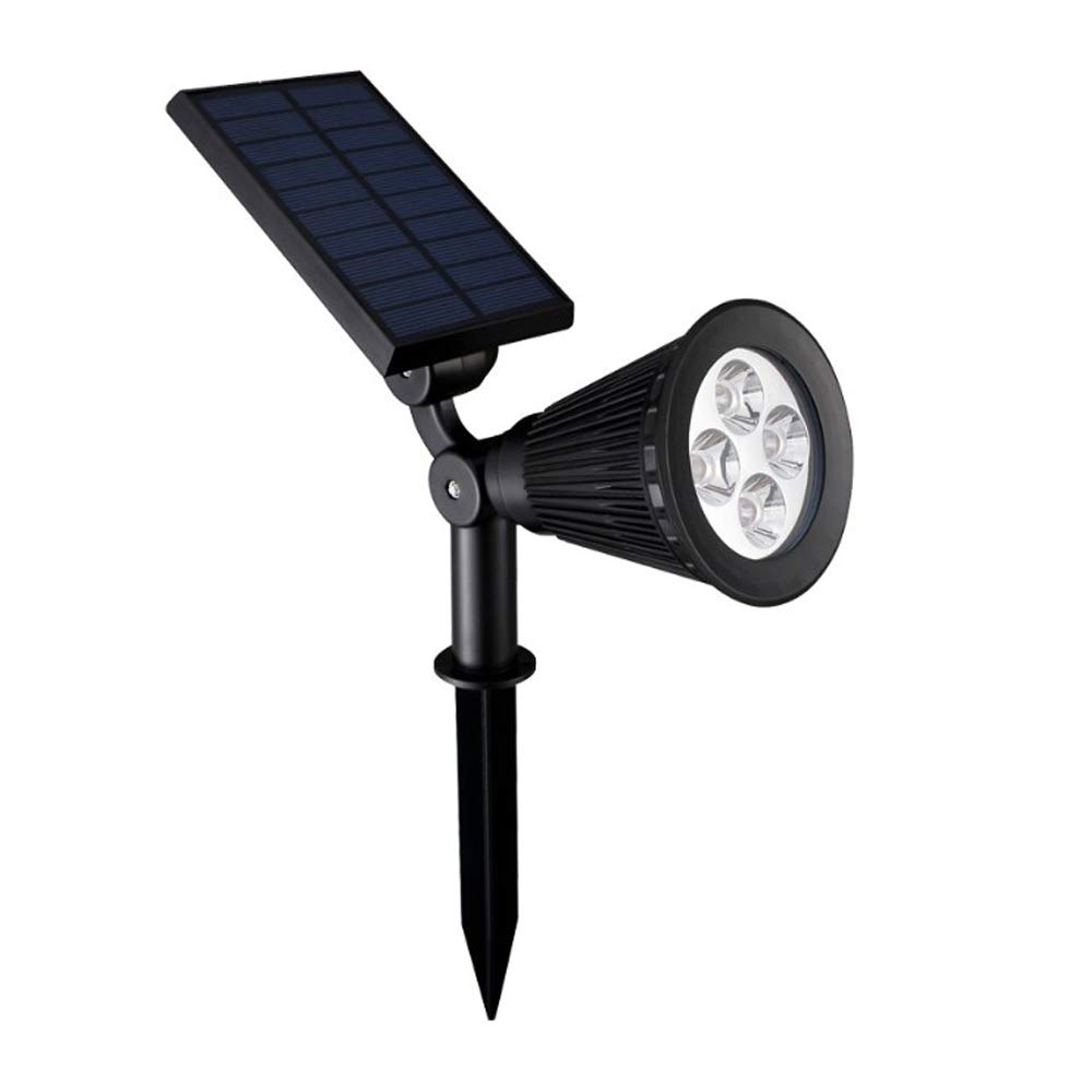 Aolyty LED Solar Spotlight Outdoor Four Light Bulbs Two Lighting Modes Waterproof Landscape Light Lawn Light Ground Light Highlight Garden Villa Park (Warm White)