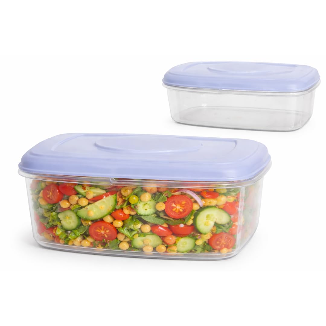 DTD QUALITY MATTERS Whitefur.ze Rectangular Food Storage Containers [Multiple Sizes: 800ml, 1.5L, 2L, 3L, 4L] - BPA-Free, Airtight, Durable for Kitchen Pantry Storage (2L)