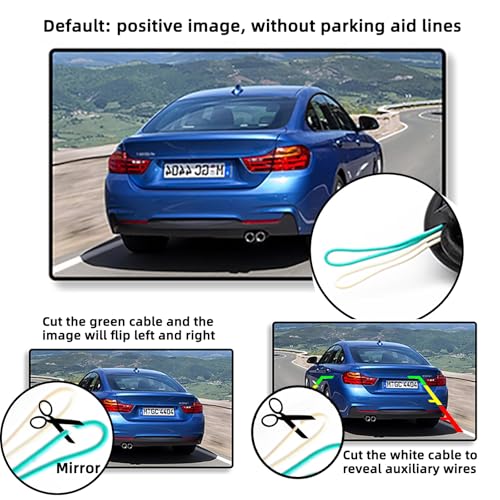 Image of Car Side Rear View Backup Camera Reversing 5 in Monitor Reverse Image Front Parking Night Vision Rear Mirror Positive for Vehicle