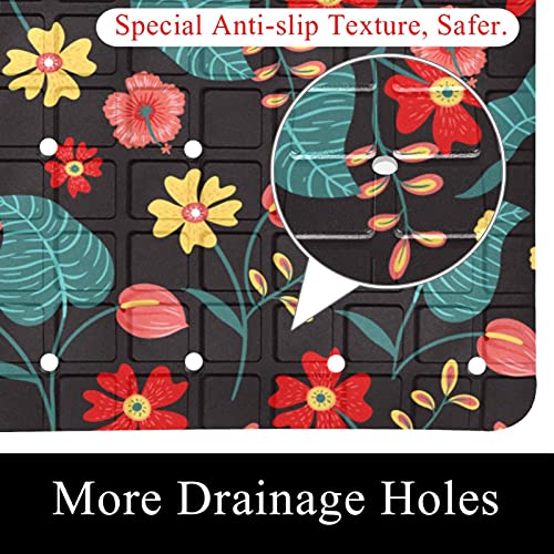 Tapis de bain antidérapant lavable en machine avec trous de drainage