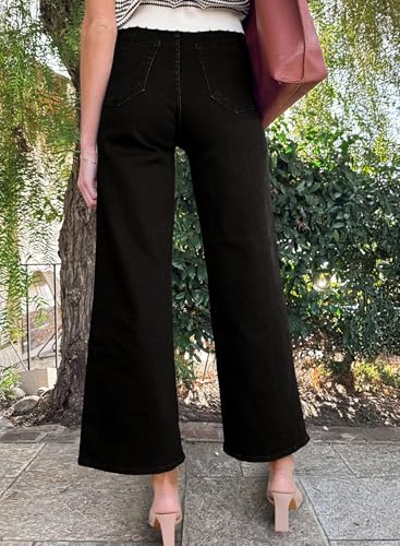 Astylish Womens High Waisted Jeans Stretchy Wide Leg Straight Trendy 2025 Summer Ankle Denim Pants2
