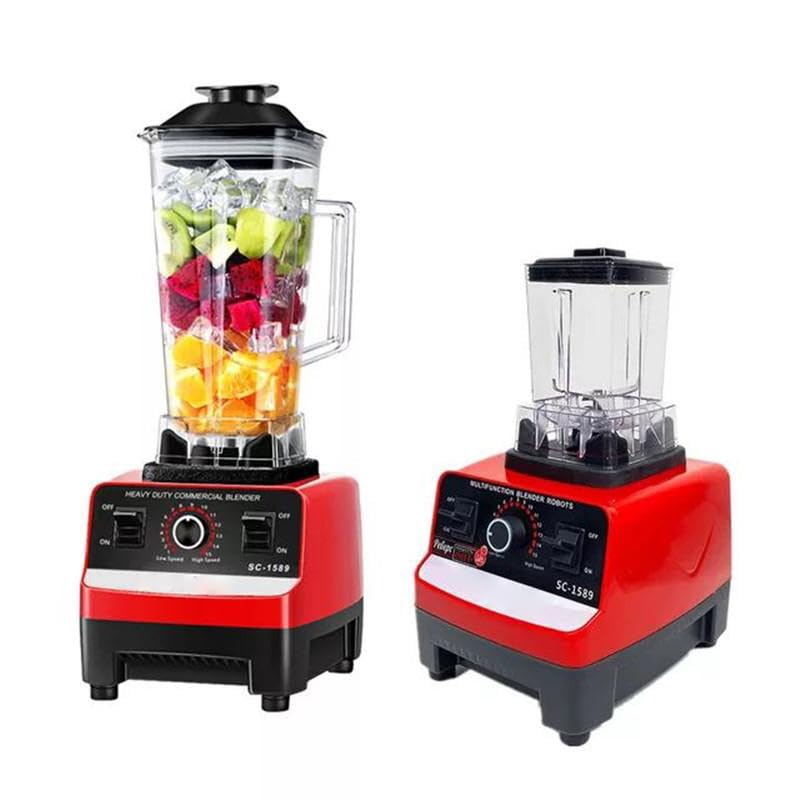 Blender Professionale Inox 2000 W - Mixeur Multifonzionale Con Velocità Regolabile, Pulizia Automatica, Contenitore In Vetro 2L Senza BPA Per Smoothie E Frutta (A)