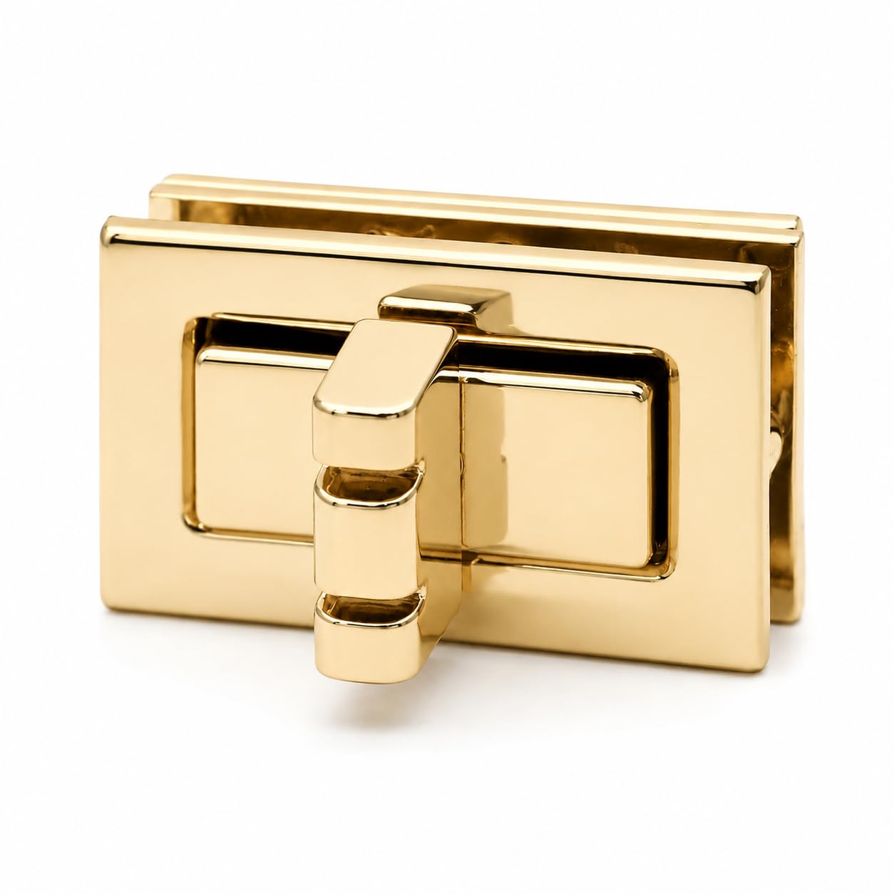 CRAFTMEMORE 1 1/4 in Twist Lock Purse Turn Locks Rectangle Bag Closure Clasp Purse Accessories Gold