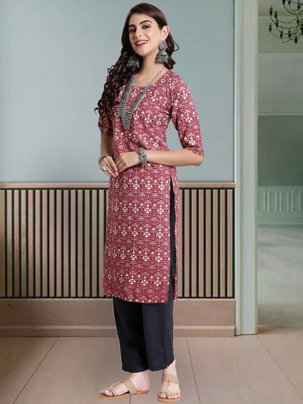 Pinkmint Women's Crepe Printed Kurta And Pant Set (Pack Of 3)