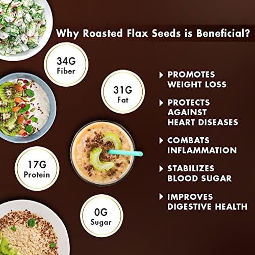 Image of Sorich Organics Roasted Flax Seeds 200 Gm - Rich in Protein & Omega 3 | Improves Hair Growth | Helps in Boosting Immunity | Diet Food