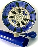 BonCera, All in One 4 Pieces set includes Premium Quality Stoneware Grater Light Blue Sky Flowers Field Design Porcelain item G-113