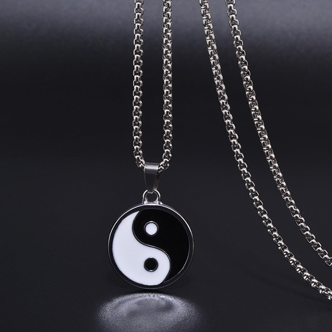 Collana Magnetica YINOX In Onice Nero - 39 Perle Magnetiche - Lunghezza 52 Cm - Gioiello Uomo Donna Per Benessere E Stile
