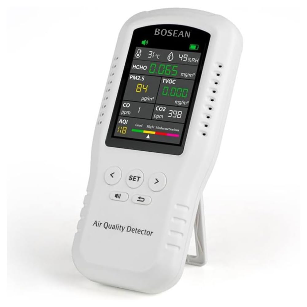 16-in-1 Indoor Air Quality Monitor – Detects PM2.5, CO2, Formaldehyde, TVOC, Temp & Humidity