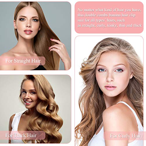 image for WILLBOND 2 Pieces Banana Clip Comb Stretchy Banana Comb Hair Clips Mul