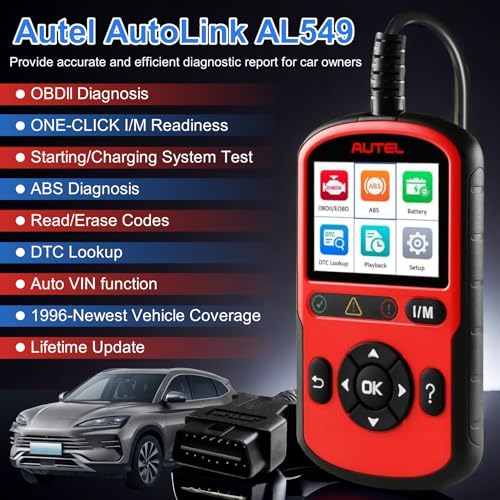 Autel AL549 OBD2 Scanner Code Reader with ABS Diagnostic & Battery Test, Enhanced Check and Reset Engine Fault Code, Live Data, Freeze Frame, CAN Car Diagnostic Scan Tool for All OBDII Car After 1996 - Image 3