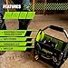 AWP 12 Inch Pro Tool Tote with Rotating Handle for Easy Tool Access, Water-Resistant Construction, Black/Green