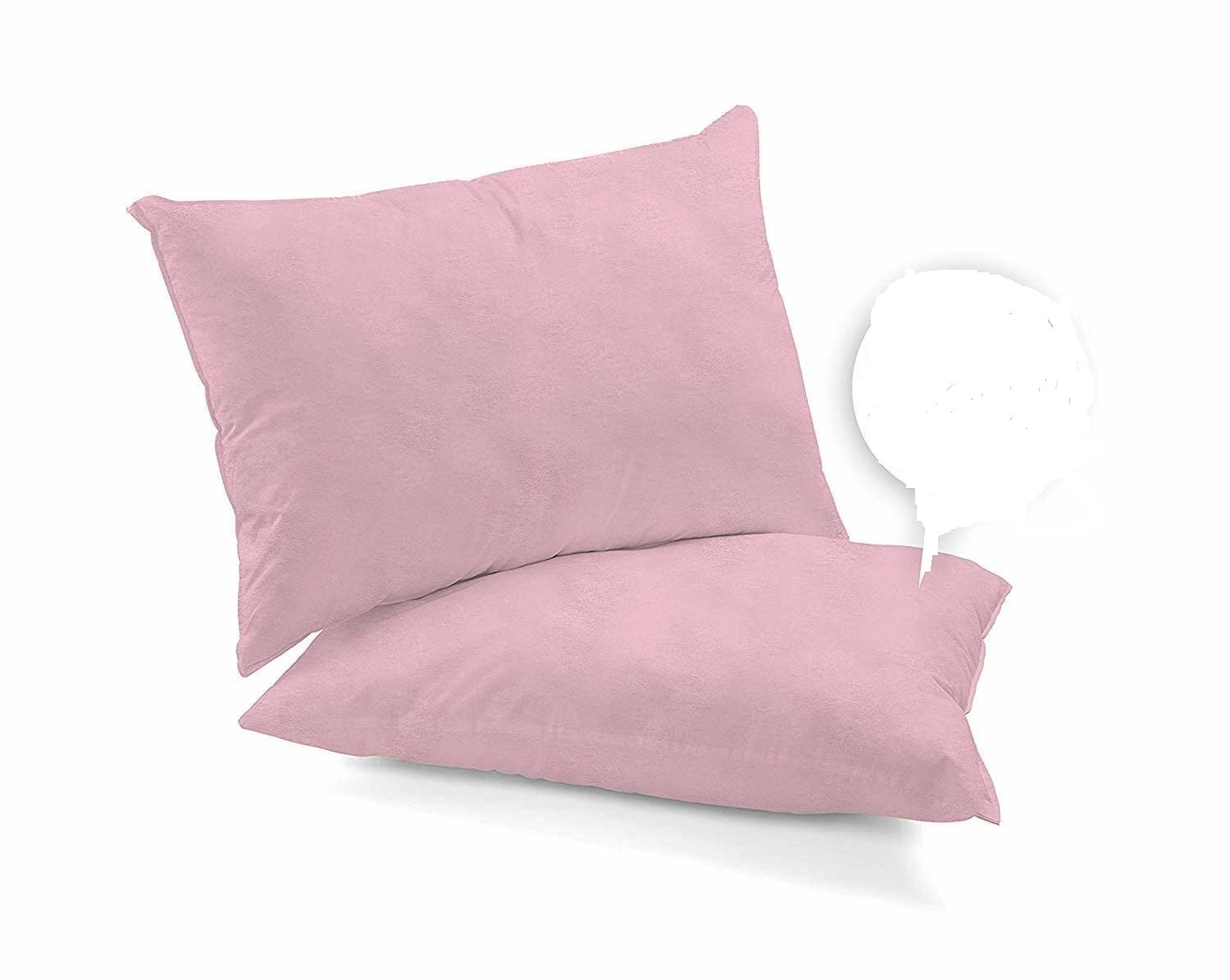 Super Soft Brushed Cotton Flannel Pair of pillowcases-Super Warm Flannelette Pillow Case/Covers-Thermal/Flannel Pillowcases pair in 7 colors-Warm & Cosy Pillowcases 75x50cm (Pink)