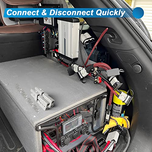 6-10 Gauge Battery Quick Connector 50A 12-36V Battery Quick Connect Disconnect Battery Quick Wire Harness Plug Kit For Car Bike Atv Winches Lifts Motors More (4Pcs,No Dust Cover,Grey) #TOP5