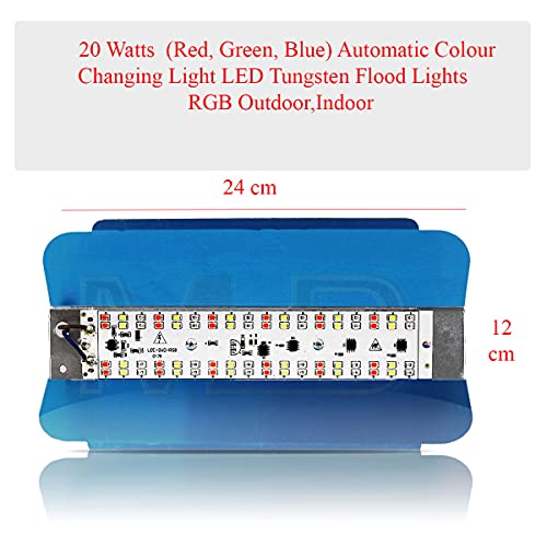 Image of MLD Multicolor 20W Automatic Colour Changing Light (Red, Green, Blue) Waterproof LED Tungstun Loding RGB Flood Lights | Pack of 6