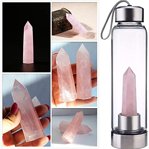 Tyuodna Crystal Water Bottle, Removable Natural Crystal Quartz Glass Water Bottle, Healing Natural Quartz Water Bottle - Image 2