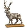 Primitives by kathy 4 inches x 150 575 small walking deer champagne glitter buck home decor  urban country home decor