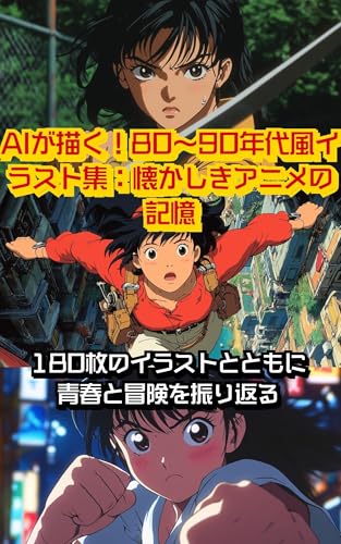 AIが描く!80~90年代風イラスト集:懐かしきアニメの記憶: 180枚のイラストとともに青春と冒険を振り返る