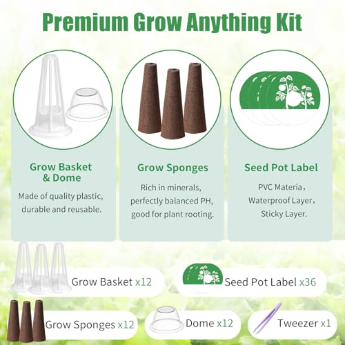Seedpodkitcompatiblewithaerogardenandallbrandsgrowanythingkitforindoorgardenhydroponicsgrowingsystemwith12growsponges12podlabels12plantbasketsdomes  Urban Country Home Decor Seed pod kit compatible with aero garden and all brands grow anything kit for indoor garden hydroponics growing system with 12 grow sponges 12 pod labels 12 plant baskets domes  urban country home decor