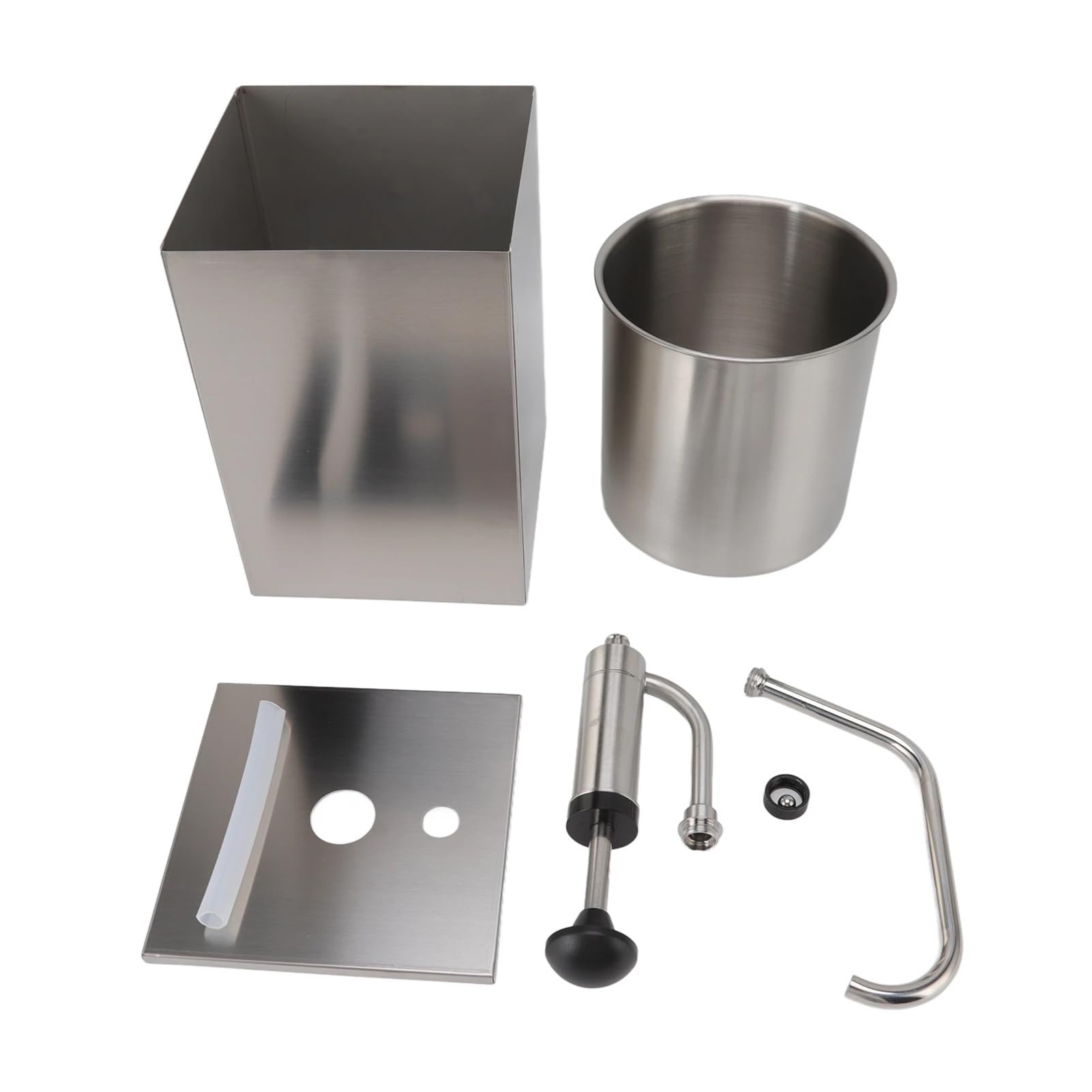 Stazione di distribuzione della salsa di soia da 4 litri, in acciaio inox, con pompa a testa singola, for condimenti, sciroppi, accessori da cucina Usi multipli
