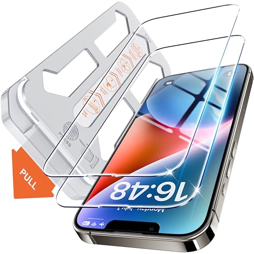 Tentoki für Panzerglas iPhone 13 / 13pro / 16e / 14 schutzfolie Glas (6,1 Zoll), 2 Stück Schutz kompatibel mit iPhone 13...